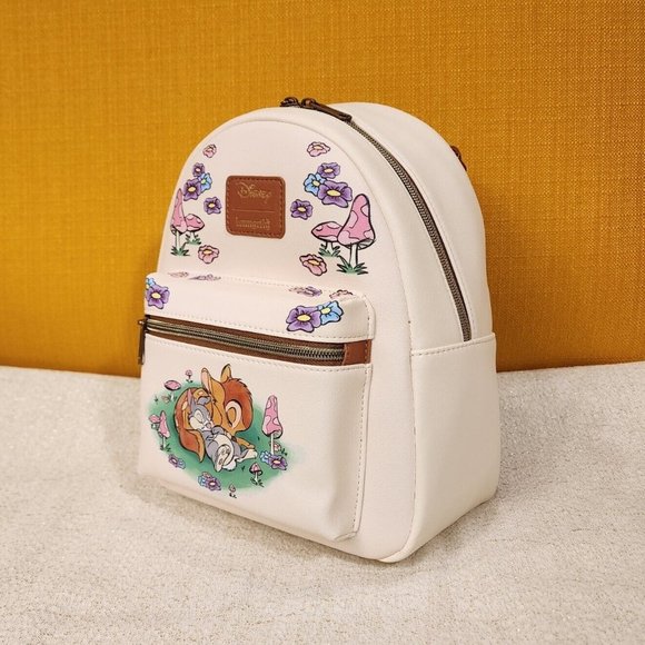 Loungefly Disney Bambi Thumper Sleeping Mushroom Floral Mini Backpack NEW - Picture 8 of 11